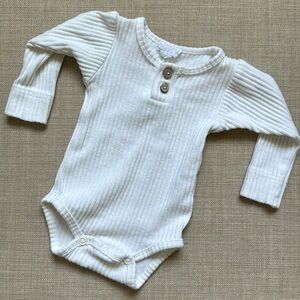 Jamie Kay White Ribbed Onesie 0-3 Month